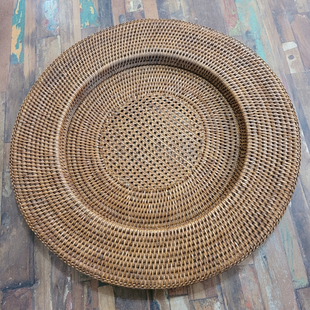 Large Rattan Charger, Fruit Plate, Basket